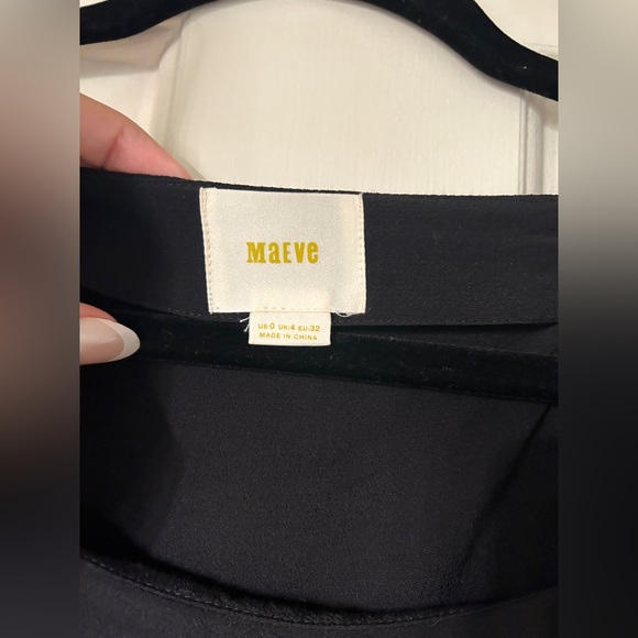 Maeve Anthropologie Black Top with Ruffle Sleeves - Picture 6 of 8